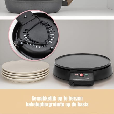 SCH® Pannenkoekenmaker - Pancake maker - Pannenkoek - Zwart - 37cm x 33cm x 8cm