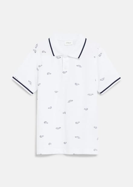 Polo van piqué met all-over print kind s.Oliver