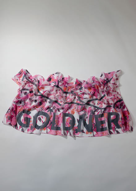 Sjaal - gebroken wit / paars / gedess. - Gr. Standaardmaat van Goldner Fashion
