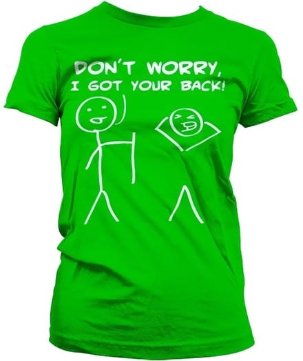 Hybris Don't Worry, I Got Your Back! Girly T-shirt voor dames, groen