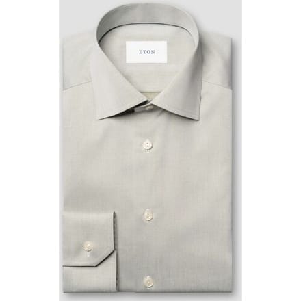 Eton Overhemd Solid Color Organic Cotton Signature Twill Groen / male