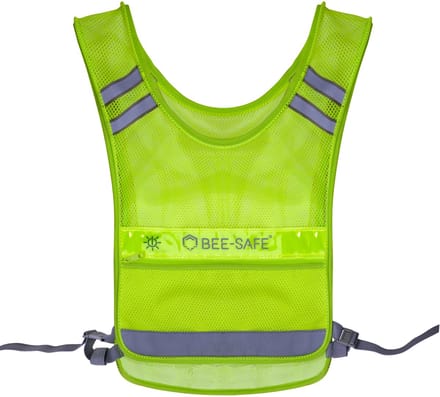 Bee Safe | Hardloopverlichting | Led Vest USB phone pocket - lime - one size