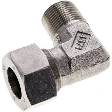 18L & M22x1.5 (con) RVS L-Vorm Snijringkoppeling Buitendraad 315bar ISO 8434-1