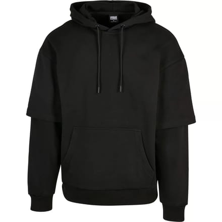 Urban Classics - Oversized Doublesleeve Hoodie/trui - M - Zwart