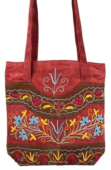 N3 Collecties Geborduurde Dames Schoudertas-Rood -(26 Cm X 25 Cm X 6 Cm)