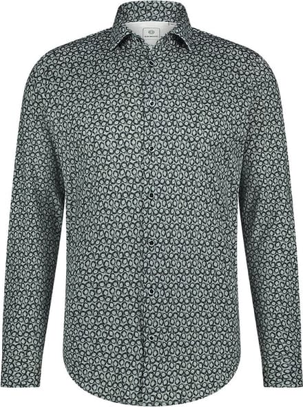 Blue Industry Overhemd Print Grijs - Maat 43 - Heren - Overhemden Casual