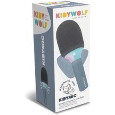 KIDYWOLF KIDYMIC Blauw – Draadloze Karaoke Microfoon voor Kinderen met Bluetooth, LED Lichteffecten & Stemvervorming - 4+