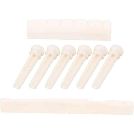 Clous de Chevalet et de Sillet en Os de Bœuf pour Guitare Remplacement Accessoires d'Instruments de Musique white
