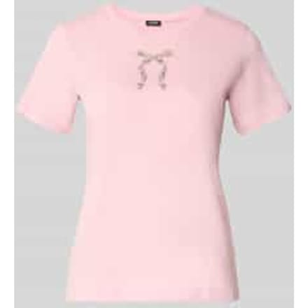 T-shirt met parels en ronde hals model 'Tamme'