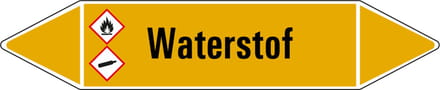 Waterstof leidingmarkering op vel 75 x 17 mm - 8 per vel