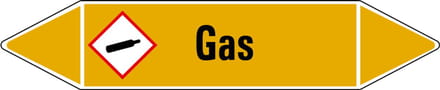 Gas leidingmarkering op vel 252 x 52 mm - 3 per vel