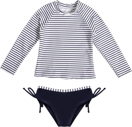 Badmode sport lange mouwen Navy strepen 92/98