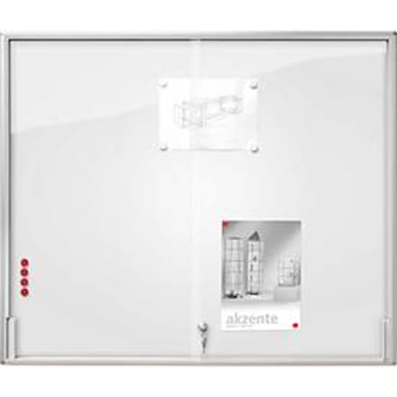BST MEDIA ST vitrinekast, voor binnen, gehard veiligheidsglas, schuifdeur, displayformaat 21x DIN A4