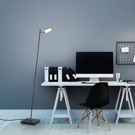 LED vloerlamp PURE Mira, black pearl, afstandsbediening