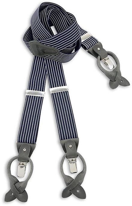 Sir Redman - Bretels - bretels Striped Gent blue - marineblauw / grijs