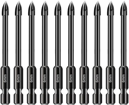 10 Stuks Multifunctionele Boorbits voor Tegels en Glas - 6mm Boorset