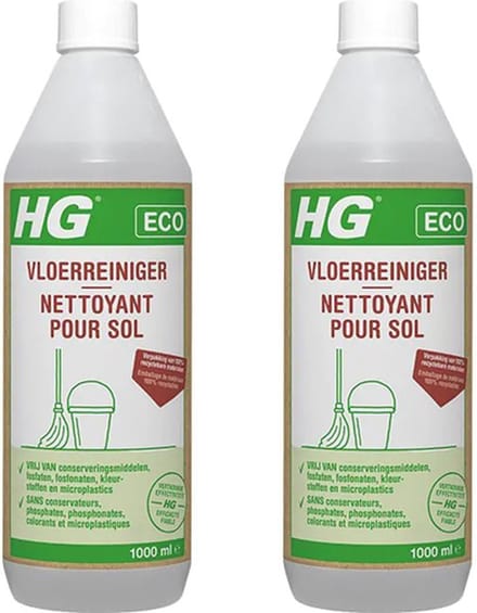 HG Eco Vloerreiniger 2-pack met KD spons