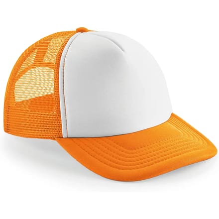 Beechfield Junior Vintage Snapback Trucker Oranje - Wit