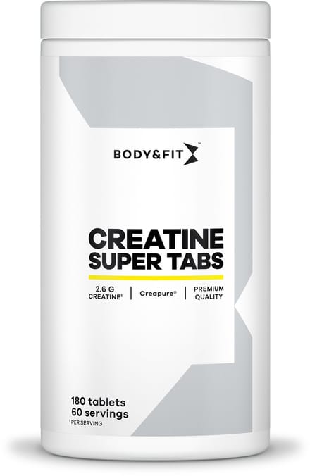 Body & Fit Creatine CreaPure® Super Tabs - Creatine Monohydraat - Creatine Capsules - 180 Tabletten - 1 Pot