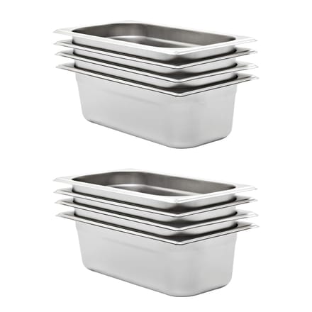 vidaXL - Gastronormbakken - 8 - st - GN - 1/3 - 100 - mm - roestvrij - staal