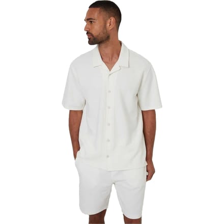 Threadbare Mannen Embley Effen Relaxed Fit Shirt (Ecru)