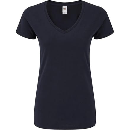 Dames-T-shirt met V-hals Fruit of the Loom Iconic 150