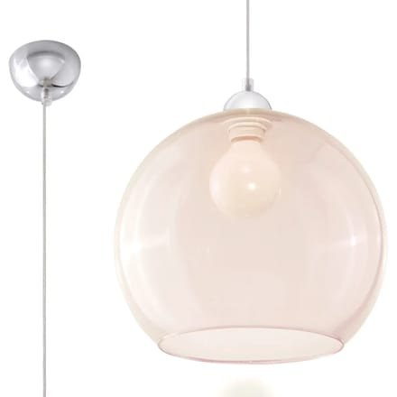 Sollux Lighting Hanglamp Ball - 120x30x30cm - E27 - Champagne - staal/glas