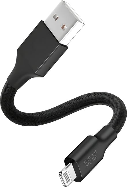 Usb oplaadkabel geschikt voor iPhone 14 13 12 11 x 8 7 plus pro max - Usb A naar Lightning - Oplader kabel - Kort - Stevig - 30cm - Zwart