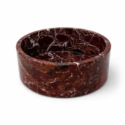 Marmoree - Marmer - Schaal - Rond - Bordeaux - 24cm