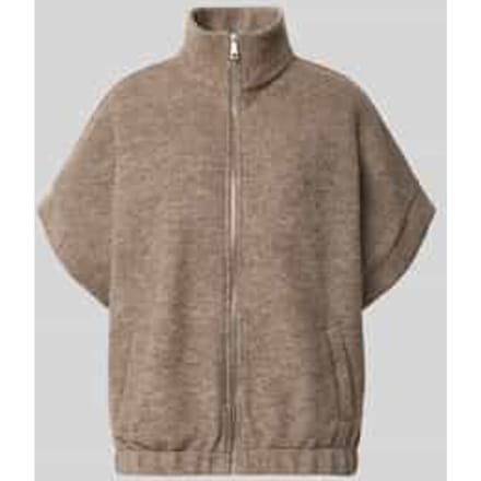 Relaxed fit gebreid jack met opstaande kraag en 1/2-mouwen