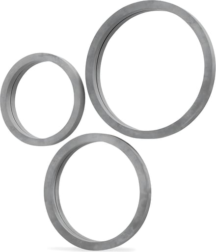 Wandspiegel Grijs Betonlook Rond 3 st.