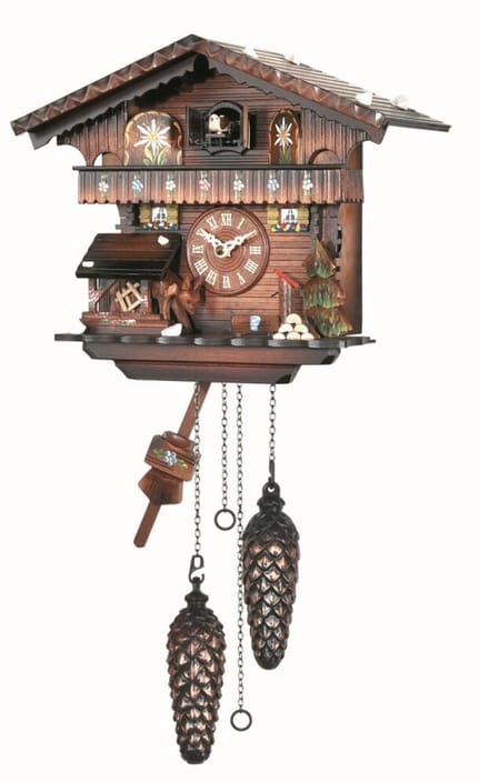 Engstler - 440_Q - Koekoeksklok - Kwarts - Notenhout - 26 cm