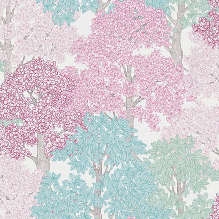 BOMEN BEHANG | Botanisch - meerkleurig roze - "Architects Paper" A.S. Création Floral Impression