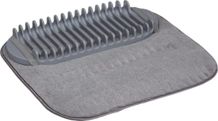 5Five Afwas afdruipmat/afdruiprek set keuken - anti-slip - rubber - grijs - 42 x 43 cm - 2-delig