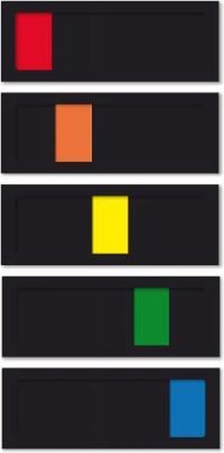 Triagebord | 5 kleurvlakken | 4 schuiven | 150 x 55 mm | Zwart