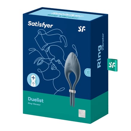 Satisfyer, penisring, Duelist, in maat verstelbaar, met powermotor, gemaakt van siliconen