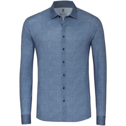 Desoto Overhemd Allover Mini Loops Donker Blauw / male
