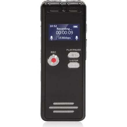 Rexsun 64GB Draagbare Digitale Voice Recorder met LCD-scherm, ABS Aluminium Legering in Grijs, L15