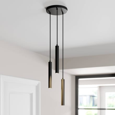 Arcchio LED hanglamp Franka, 3-lamps, Ø 24 cm, zwart