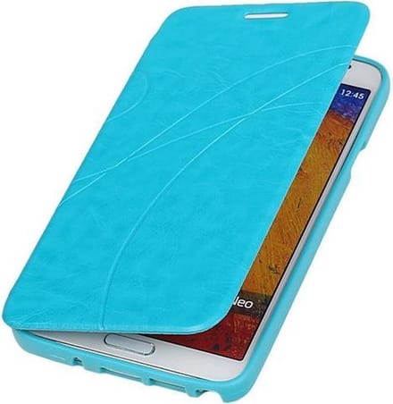 Bestcases Turquoise TPU Booktype Motief Hoesje Samsung Galaxy Note 3 Neo