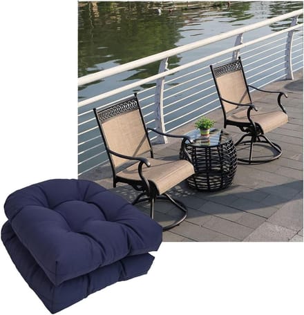 Tuinkussen Set - Stoelkussens Buiten - Comfortabel Zitten - Waterafstotend Design - 48x48cm Set - Blauw