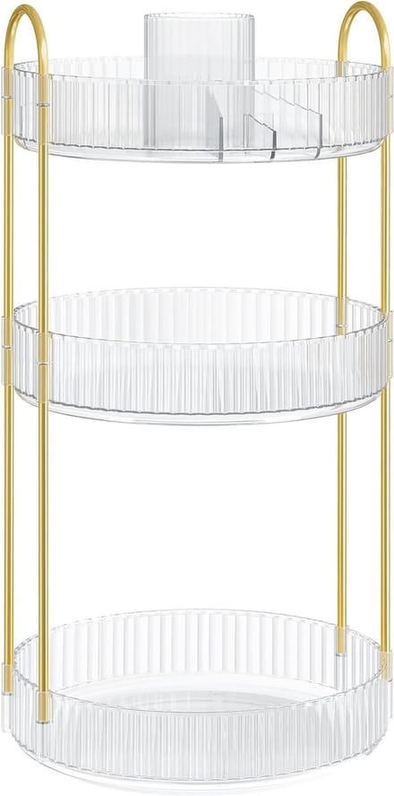 Roterende Make-up Organizer - 3 Niveaus Cosmetische Opslag - Transparante Kaptafel Organizer