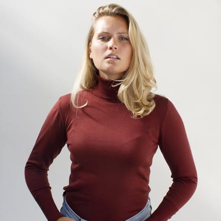 MOOI!  Company - Dames coltrui Renate  - Aansluitend Model - Viscose Fijn gebreid -Kleur  Fired Brick - S