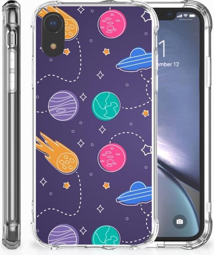 Back Cover voor Apple iPhone Xr Anti Shock Bumper Case Space