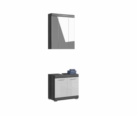 Scout badkamercombinatie wit hoogglans MDF TZ rookzilver NB - 34x60x191cm