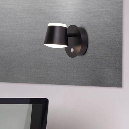 Näve LED wandlamp Tondo accu, magnetisch, zwart