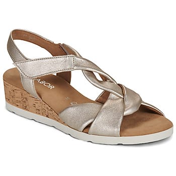 Gabor 761 Sandalen - Met Sleehak - Dames - Zilverkleurig - Maat 37