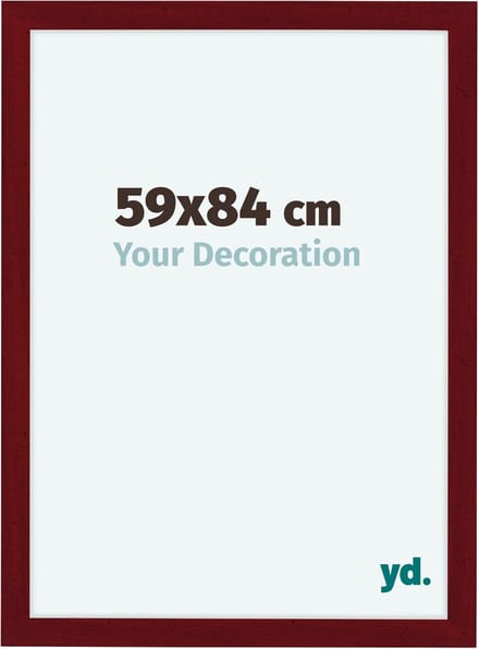 Your Decoration - Fotolijst 59x84 cm - MDF - Wijnrood Geveegd - Como