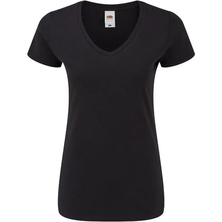 Dames-T-shirt met V-hals Fruit of the Loom Iconic 150