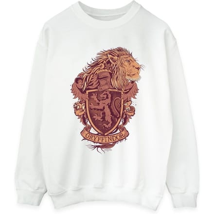 Harry Potter Dames/Dames Gryffindor Schets Crest Sweatshirt (Wit)